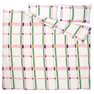 (Retired) SYRABLADMAL Pink and Green Duvet Cover Set
